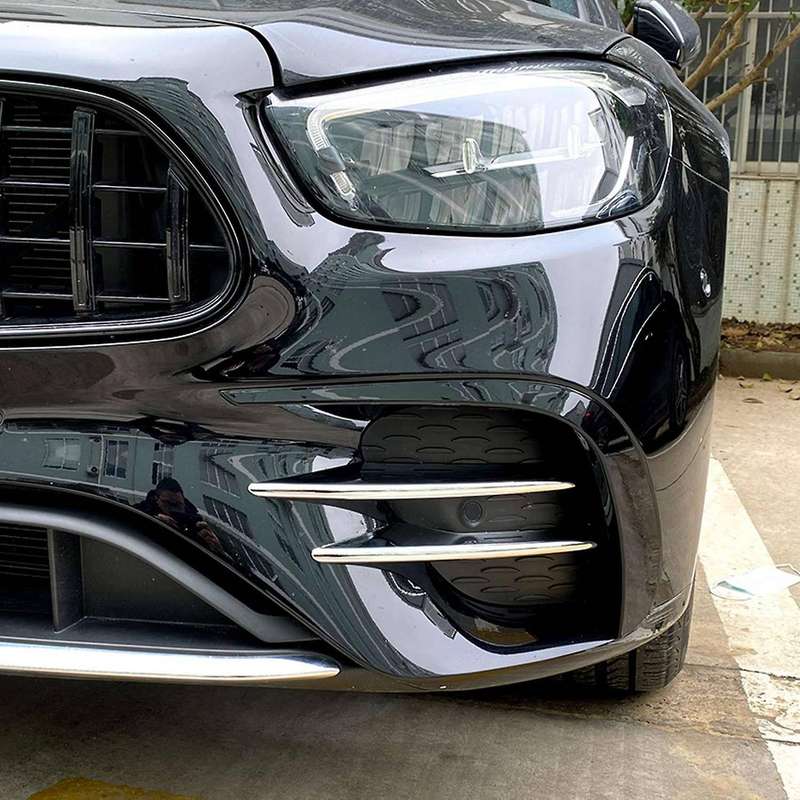 Car Front Bumper Spoiler Cover Fog Light Grille Stip for E Class W213 E260 E300 E53 2021 B