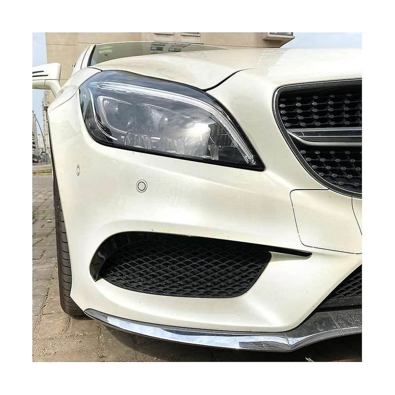 Car Front Bumper Spoiler Fog Light Grille Trim for Class C218 X218 2014-2017 Line(carbon)