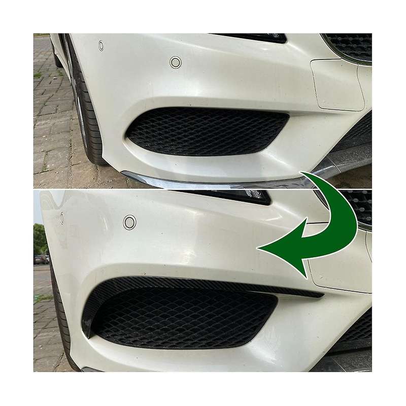 Car Front Bumper Spoiler Fog Light Grille Trim for Class C218 X218 2014-2017 Line(carbon)