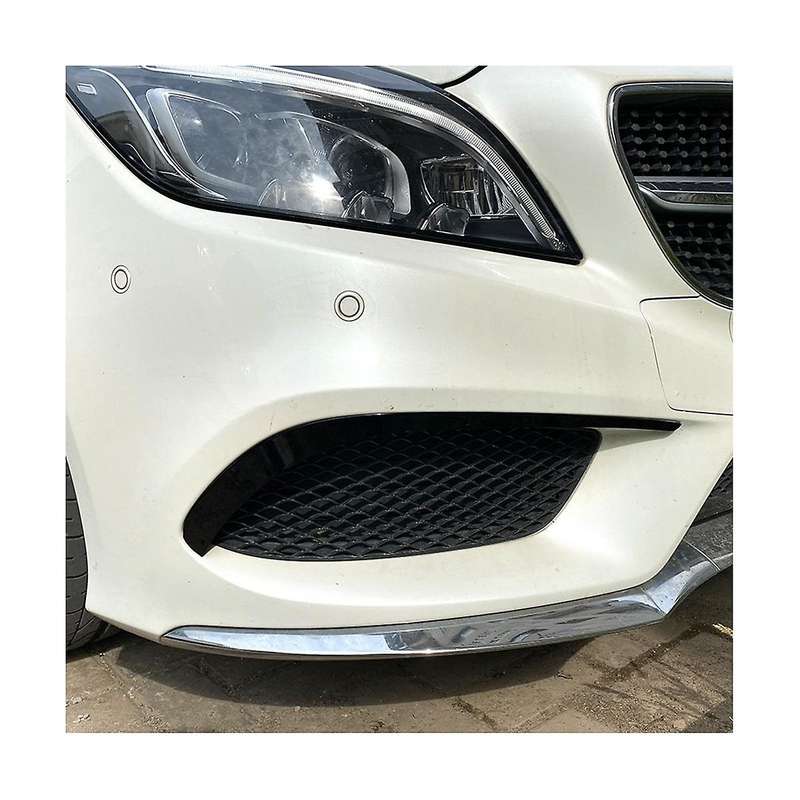 Car Front Bumper Spoiler Fog Light Grille Trim for Class C218 X218 2014-2017 Line(black)