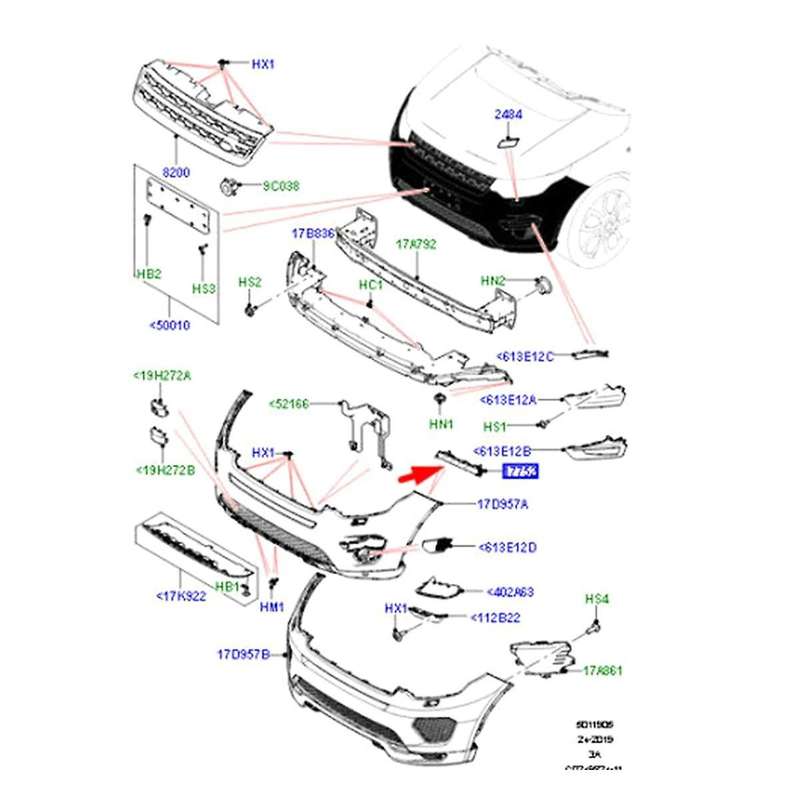 Car Front Bumper Support Braket Sheet Metal Cover for Sport 2015-2019 Left LR077883