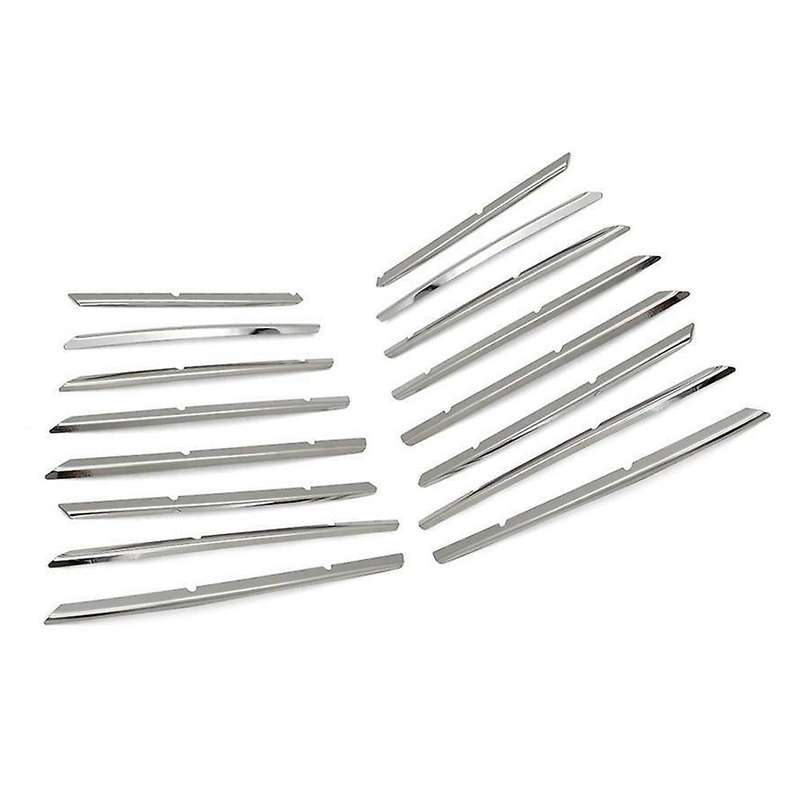 Car Front Bumper Top+Lower Grille Grill Strips Trim for 3008 GT 2016-2020 5008 GT 2017-2020 Stainles