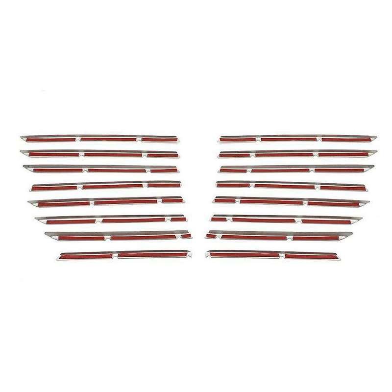 Car Front Bumper Top+Lower Grille Grill Strips Trim for 3008 GT 2016-2020 5008 GT 2017-2020 Stainles