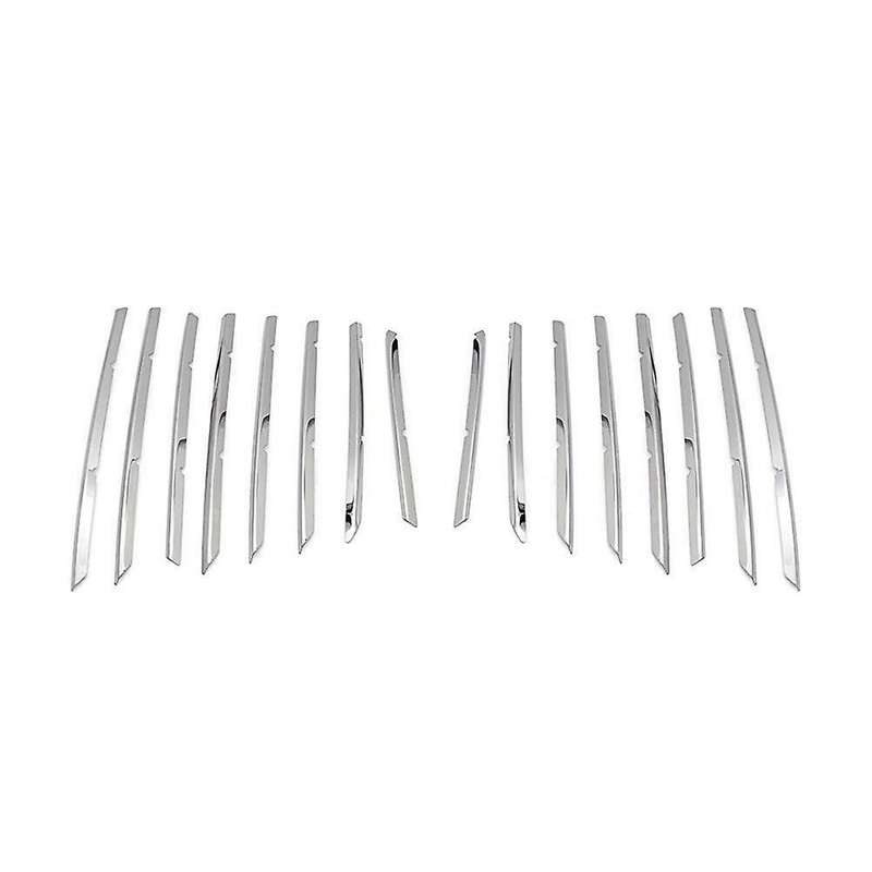 Car Front Bumper Top+Lower Grille Grill Strips Trim for 3008 GT 2016-2020 5008 GT 2017-2020 Stainles