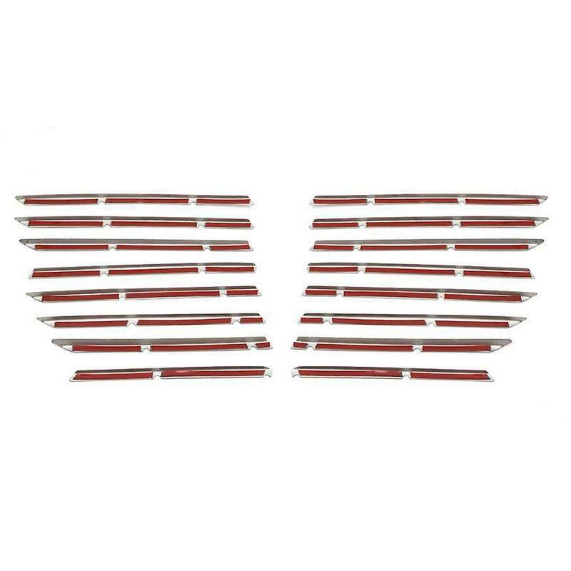 Car Front Bumper Top Grille Grill Strips Trim for 3008 GT 2016-2020 5008 GT 2017-2020 Stainless Stee