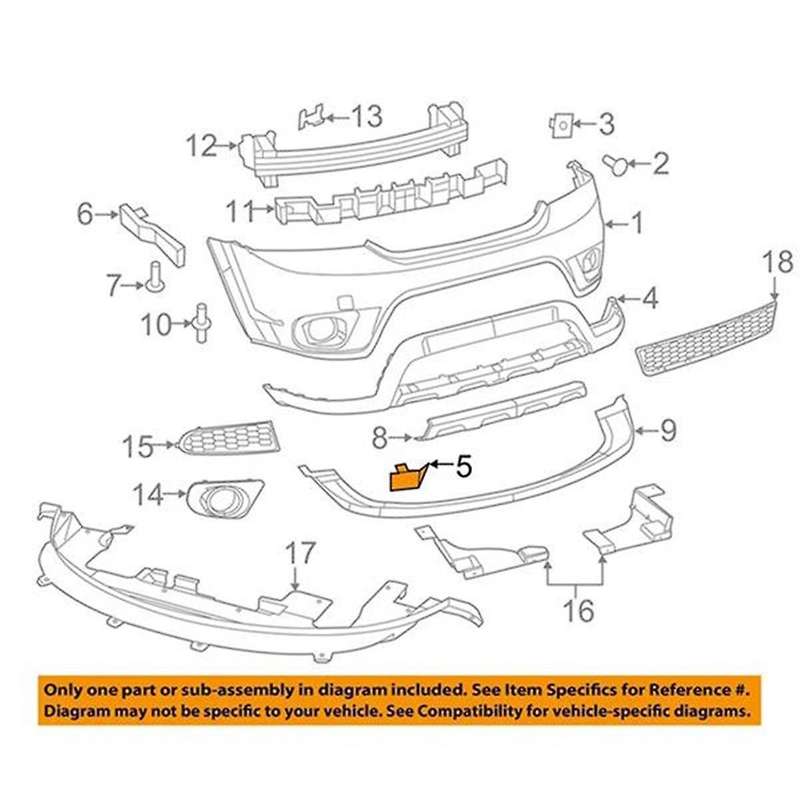 Car Front Bumper Tow Hook Cover Retractor Cover Tow Hook Cover for Journey Crossroad 2011-2019 1tx8
