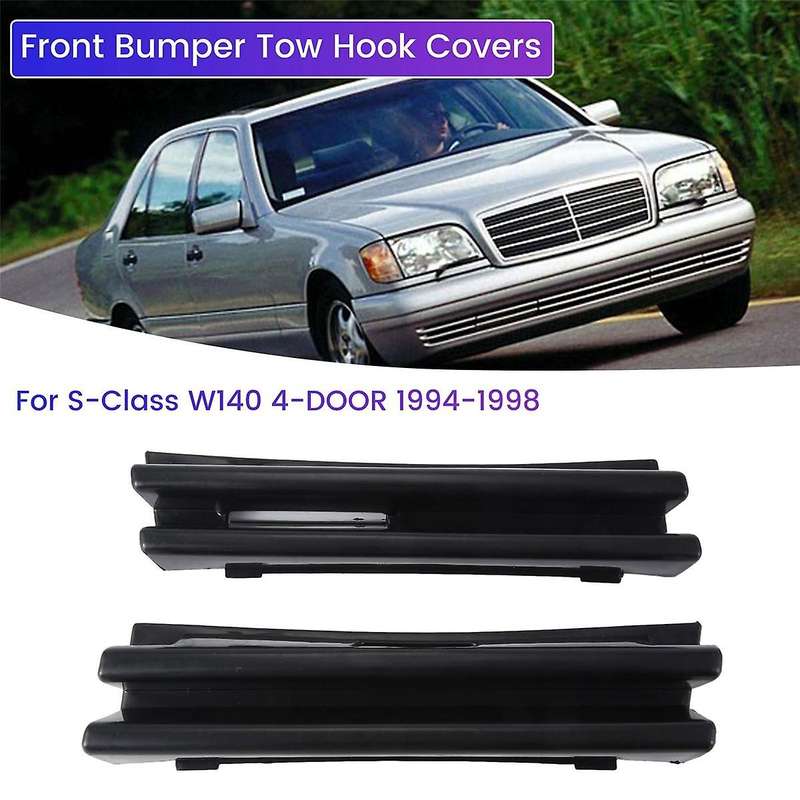 Car Front Bumper Tow Hook Covers Caps 1Pair Fits for S-Class W140 4-DOOR 1994-1998 1408850926 140885