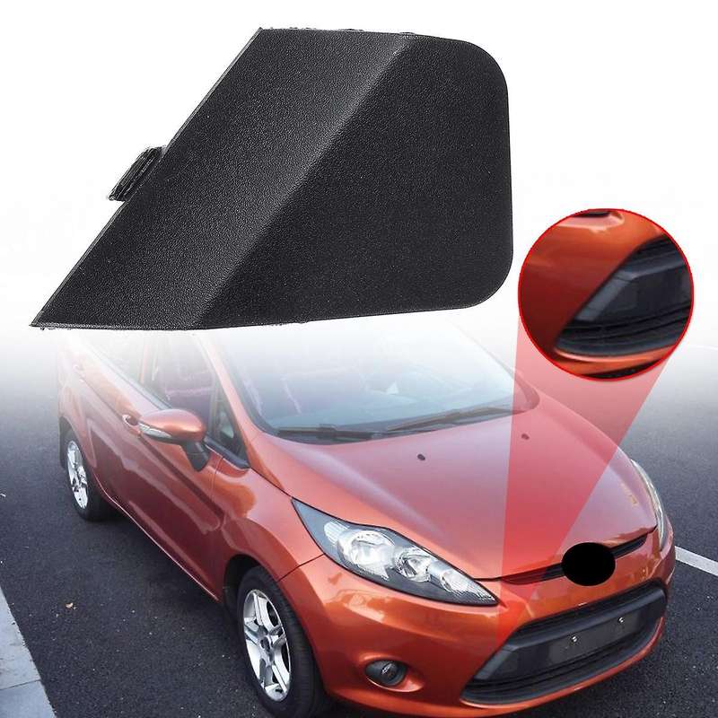 Car Front Bumper Tow Towing Eye Hook Cover Cap for Fiesta MK7 2008-2016 8A6117A989AB Black Plastic