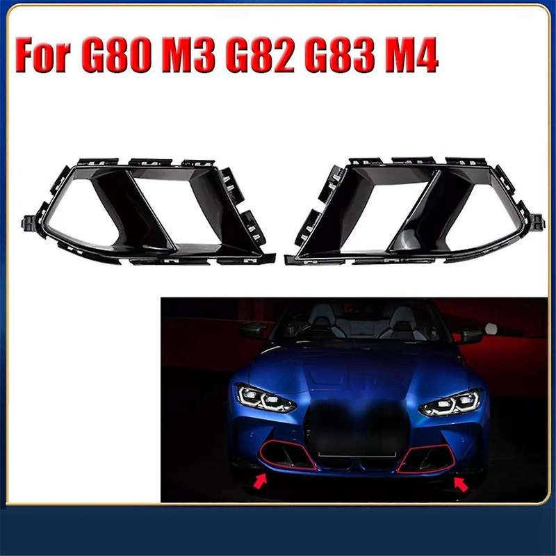 Car Front Bumper Vent Grill Air Duct Grille Cover Black for G80 M3 G82 G83 2021-2024