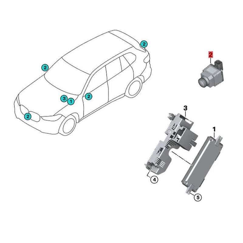 Car Front Camera 360 Surround View Camera 66535A0F6D7 for 2 3 4 Series G42 M2 G20 G21 M3 G22 G23 G2