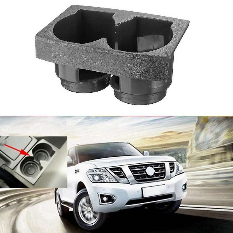 Car Front Center Console Dual Water Cup Holder Insert Grey 68430-VB100 for Patrol Early Y61