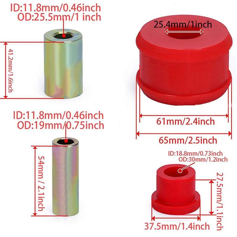 Car Front Control Arm Bushings Kit Mk4 Golf/ Mk2 Mk3 Mk4 -2006 Polyurethane Red Car Accessories