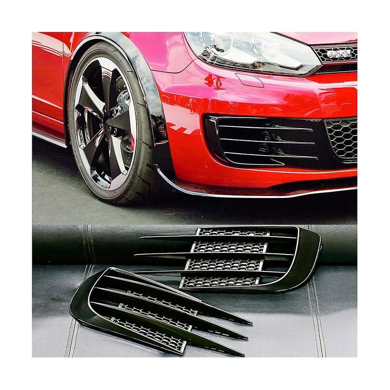 Car Front Fog Lamp Cover Fog Lamp Grille Wind Blade Car for Golf 6 Golf 6 High 6 Gtd 2008-2013