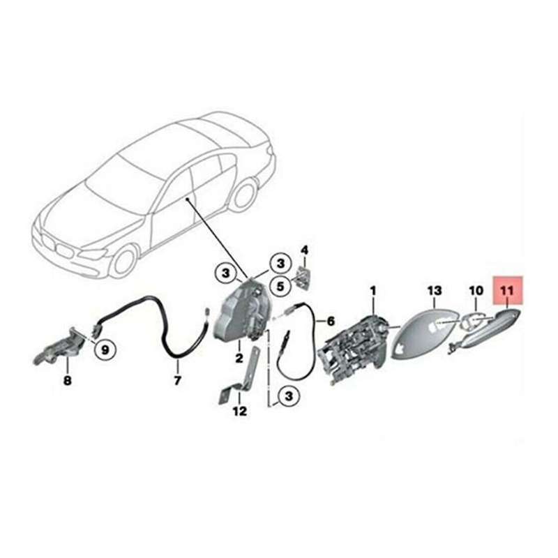 Car Front Exterior Comfort Access Door Handle for 5 Series F18 Gt F07 7 Series F02 51217231931 White