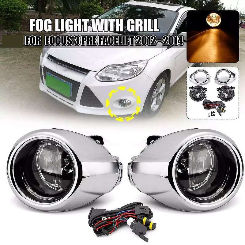 Car Front Driving Fog Light Lamp with Cover with Bulb Wire Switch Styling for Focus 3 2012-2014