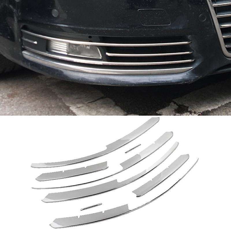 Car Front Fog Lamp Grille Cover Trim Strip Car Decorative for- A6 C6 2009-2011