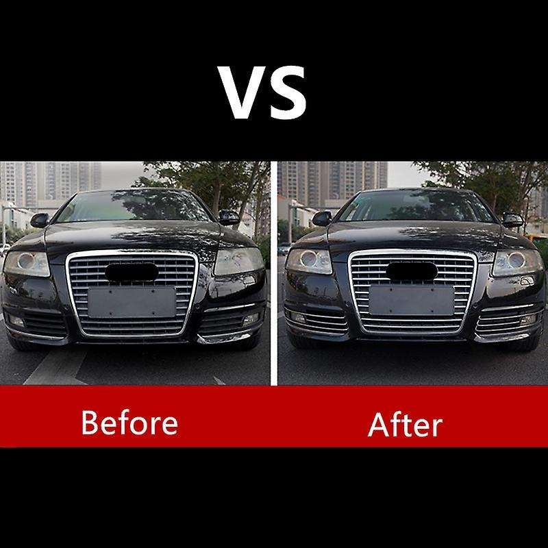 Car Front Fog Lamp Grille Cover Trim Strip Car Decorative for- A6 C6 2009-2011