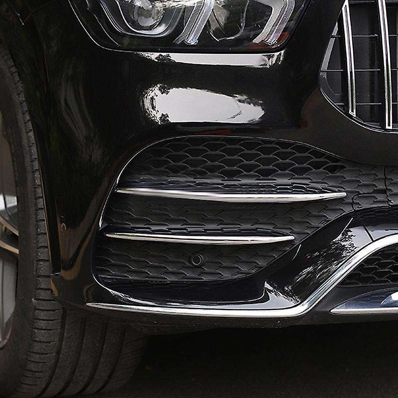 Car Front Fog Lamp Strip Grille Trim Cover for W167 V167 GLE350/400/450 GLE53 2020+ Silver