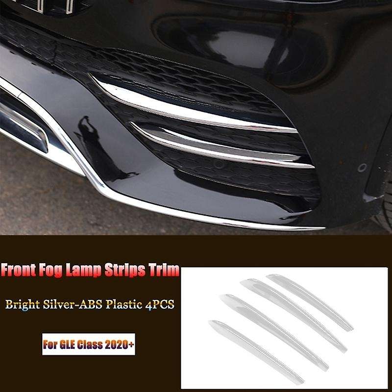Car Front Fog Lamp Strip Grille Trim Cover for W167 V167 GLE350/400/450 GLE53 2020+ Silver