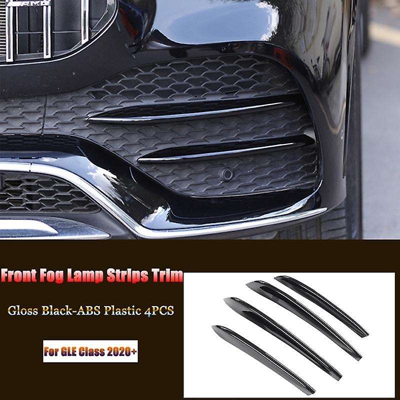 Car Front Fog Lamp Strip Grille Trim Cover for W167 V167 GLE350/400/450 GLE53 2020+ Gloss Black