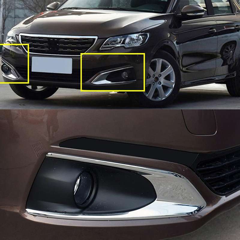 Car Front Fog Light Cover Case Stickers Trim Accessories for 301 2017