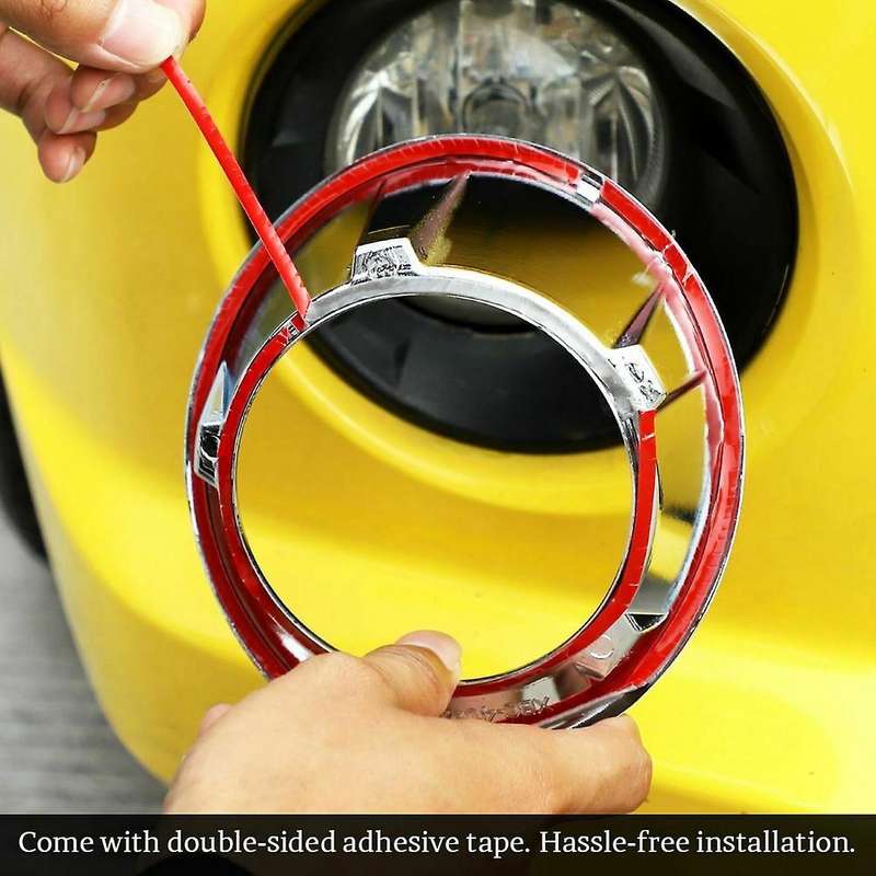 Car Front Fog Light Cover Fog Lamp Frame Trim TABS for 2010-2015 (Silver)