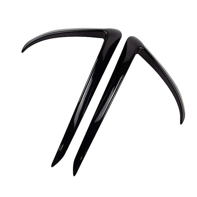 Car Front Fog Light Eyebrow Cover Trim 2Pcs for Model 3 2017-2019 Bright Black