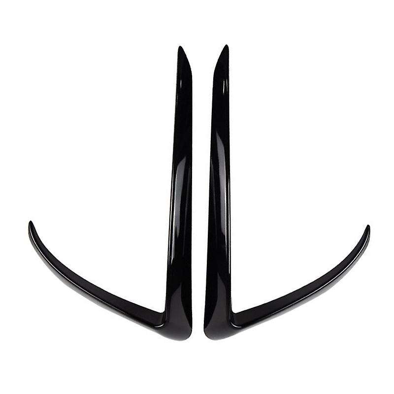 Car Front Fog Light Eyebrow Cover Trim 2Pcs for Model 3 2017-2019 Bright Black