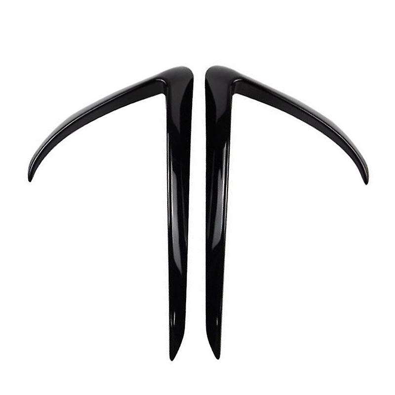 Car Front Fog Light Eyebrow Cover Trim 2Pcs for Model 3 2017-2019 Bright Black