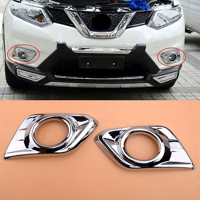 Car Front Fog Light Frame Running Lamp Cover Protector Trim for X Trail T32 Rogue 2014 2015 2016