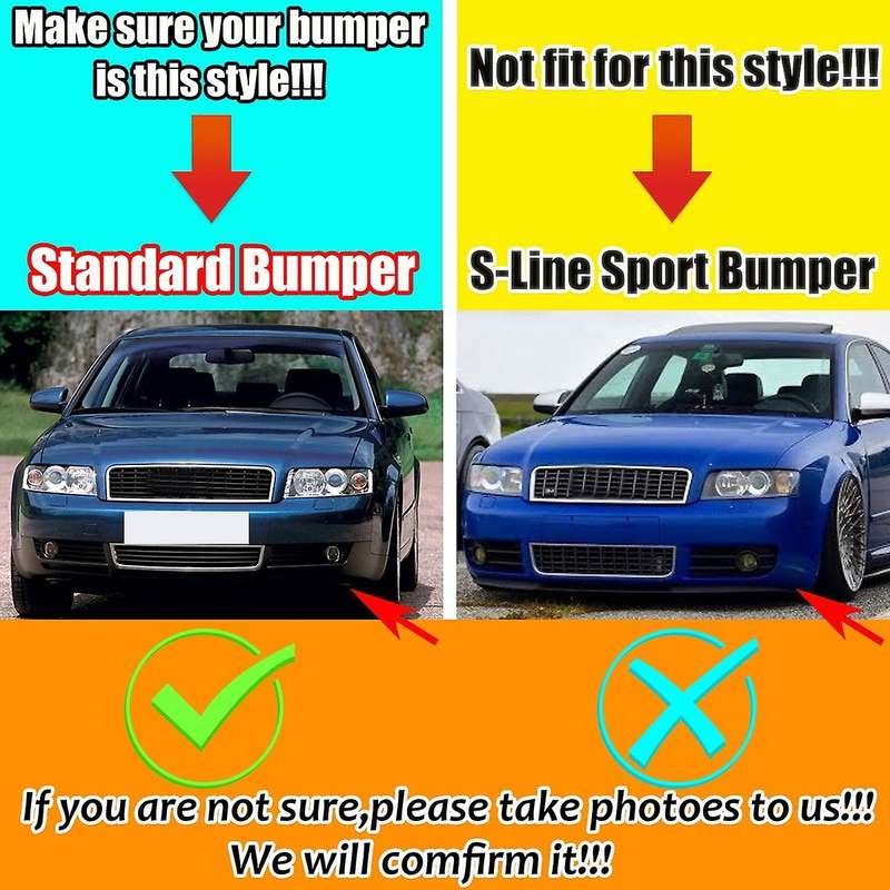 Car Front Fog Light Grille Honeycomb Mesh Style Grill Grille for  A4 B6 2001-2005