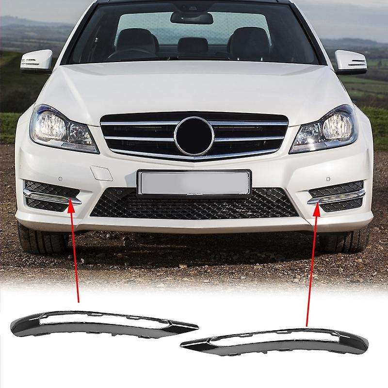Car Front Fog Light Grille Chrome Molding Trim for W204 C200 C280 C350
