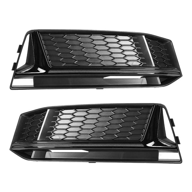 Car Front Fog Light Grill Grille Lamp Cover Honeycomb Hex for - A4 B9 S4 2016-2018 8W0807681K 8W0807