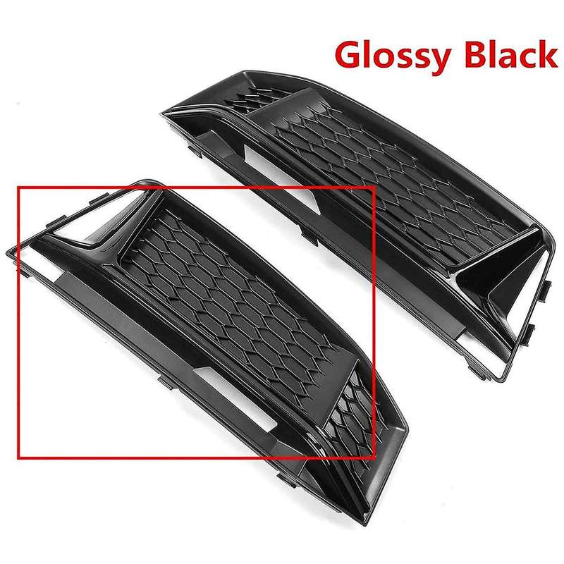 Car Front Fog Light Grill Grille Lamp Cover Honeycomb Hex for - A4 B9 S4 2016-2018 8W0807681K 8W0807