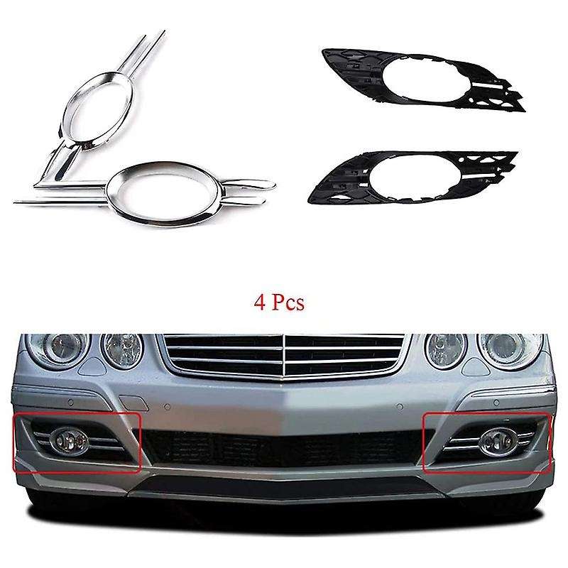 Car Front Fog Light Grill Chrome Trim Cover Set for Mercedes-benz E-class W211 07-09 A2118851174 A2