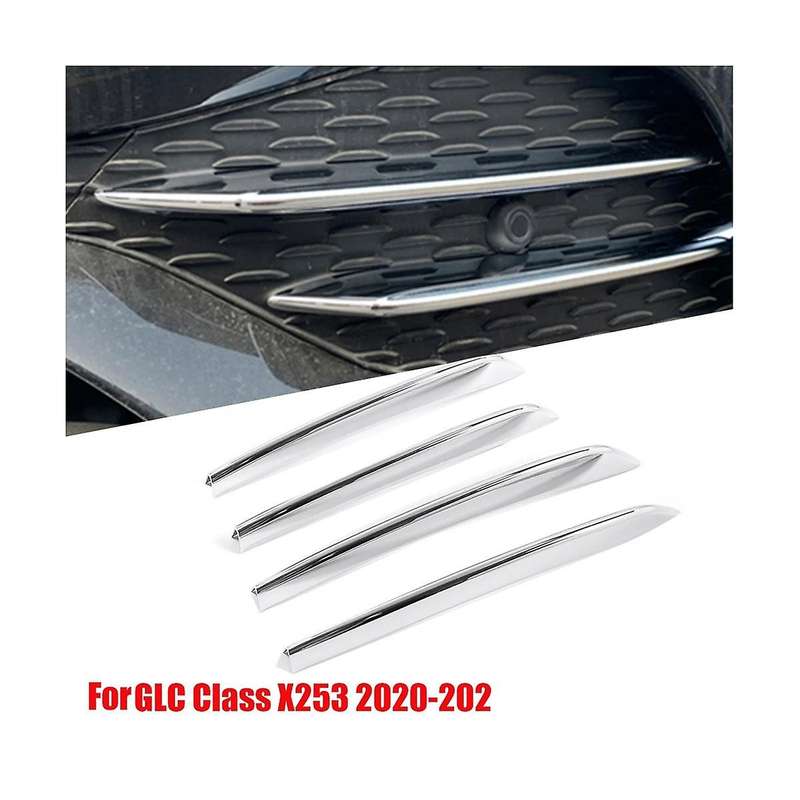 Car Front Fog Light Strips for Glc Class X253 2020-2023 Air Intake Grille Lip Splitter Molding Trims
