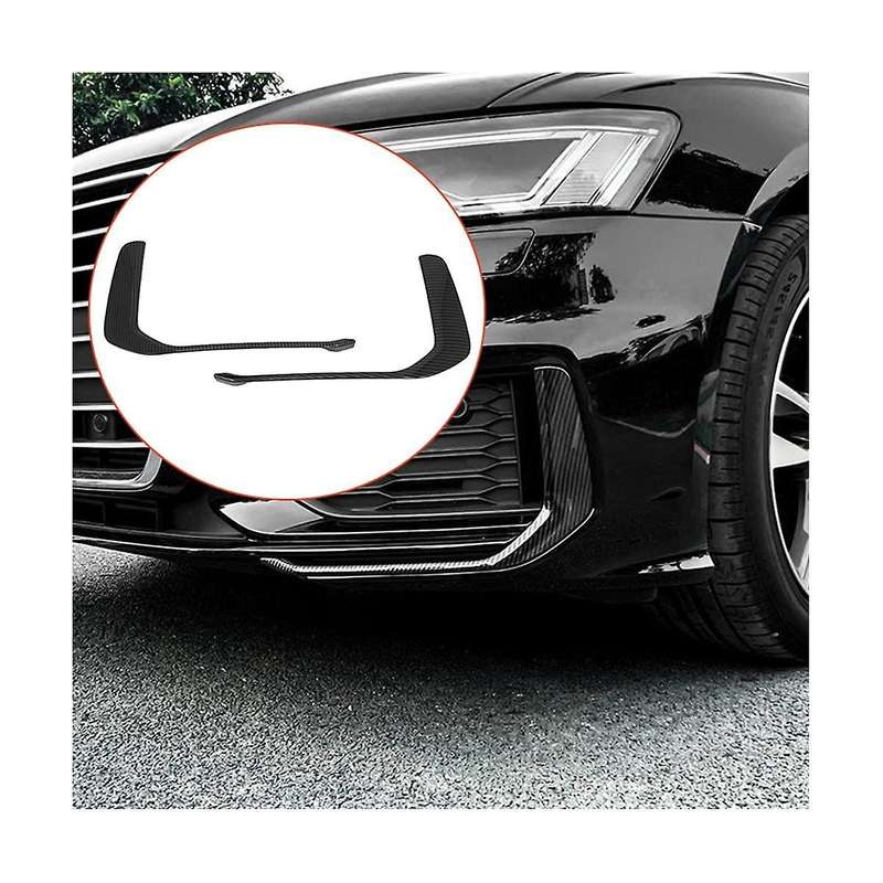 Car Front Fog Lights Frame Cover Trim Decoration Stickers Exterior for A6 C8 19-21(silver)