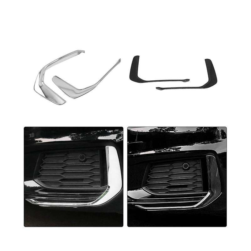 Car Front Fog Lights Frame Cover Trim Decoration Stickers Exterior for A6 C8 19-21(silver)