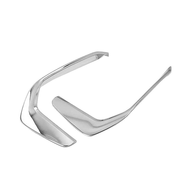 Car Front Fog Lights Frame Cover Trim Decoration Stickers Exterior for A6 C8 19-21(silver)