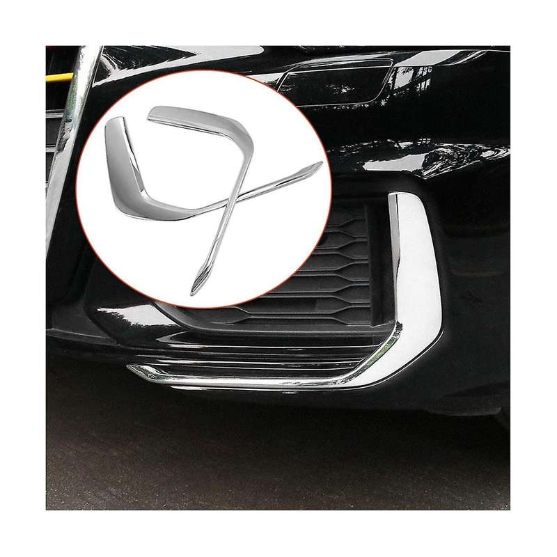 Car Front Fog Lights Frame Cover Trim Decoration Stickers Exterior for A6 C8 19-21(silver)