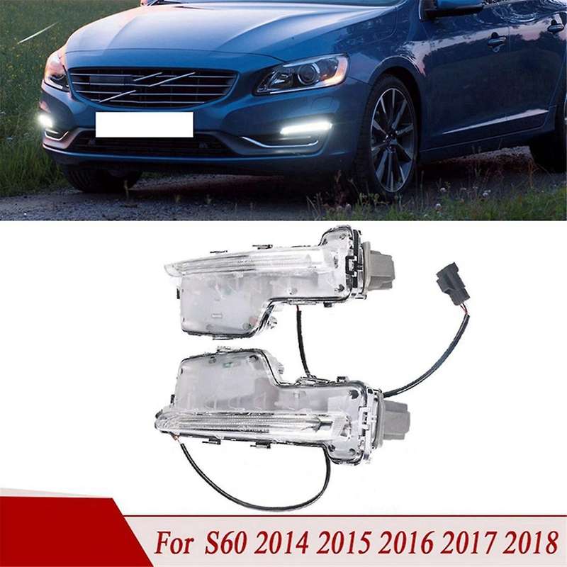 Car Front Fog Lights Drl Fog Lights Led Daytime Running Lights Corner Lights for S60l S60 14-18 314