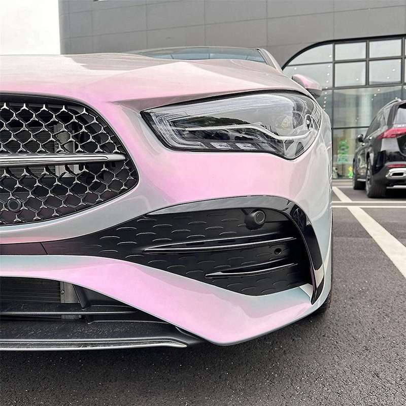 Car Front Fog Lights Trim Strips Bumper Lip Splitter Spoiler for CLA Class C118 X118 2023+ Gloss Bl