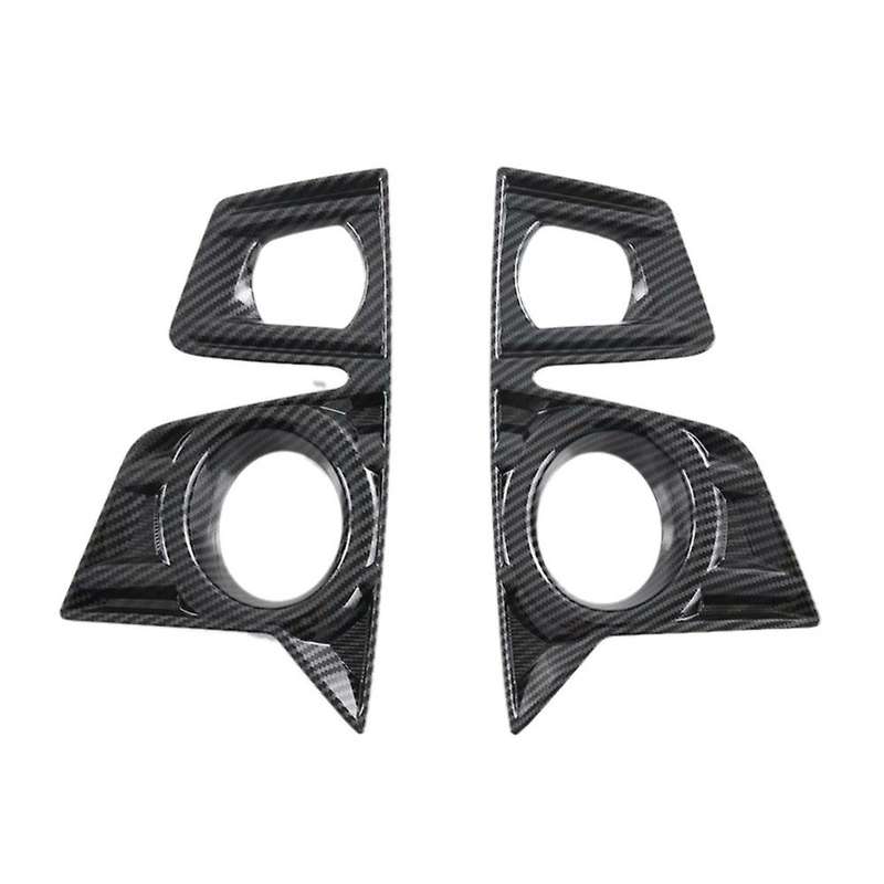 Car Front Foglight Cover Frame Trim Sticker for D-MAX 2021 2022 Fog Lamp Frame ABS Carbon Fiber