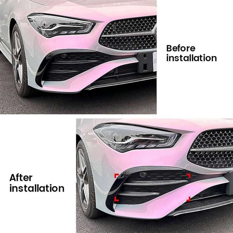 Car Front Fog Lights Trim Strips Bumper Lip Splitter Spoiler for CLA Class C118 X118 2023+ Carbon F