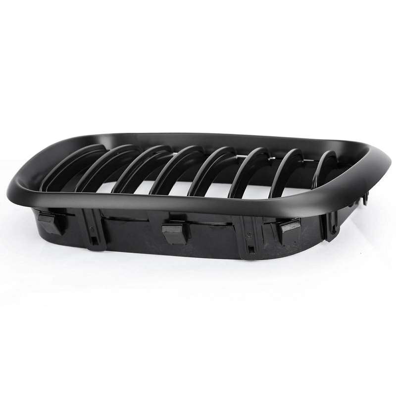 Car Front Grille Grill L&R Hood Bumper Kidney Grilles Matte Black for - E53 X5 1999 2000 2001 2002 2