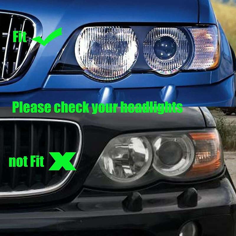 Car Front Grille Grill L&R Hood Bumper Kidney Grilles Matte Black for - E53 X5 1999 2000 2001 2002 2
