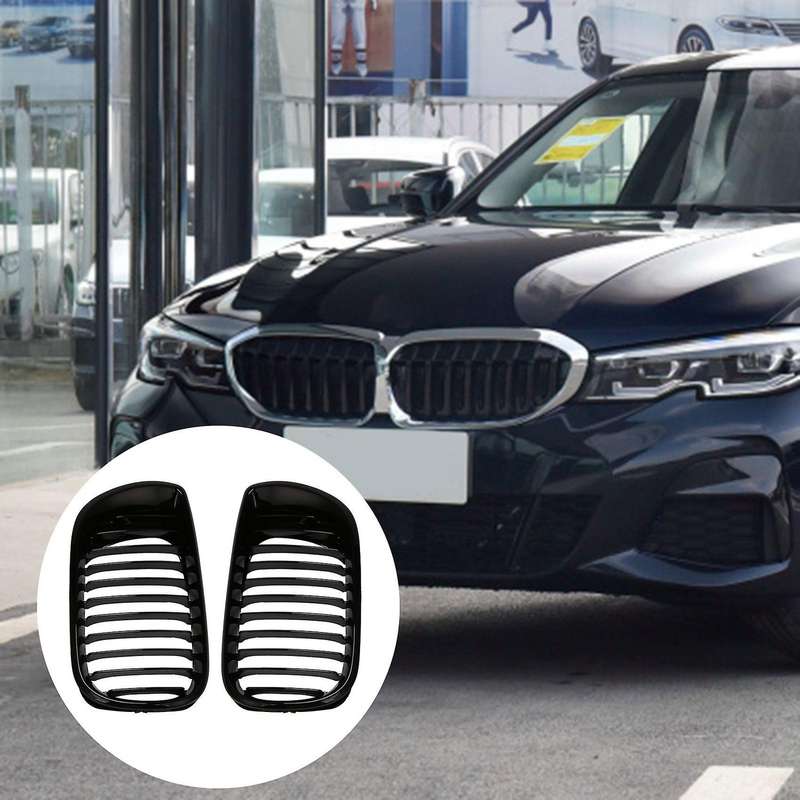 Car Front Grille Grill Gloss Black Kidney Style for  E46 02-05 3 Series 4 Door ABS 320I 325I 330I 51