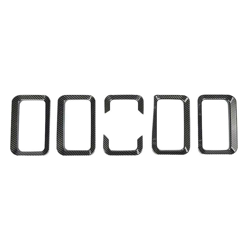 Car Front Grille Insert Decorative Cover Stickers for Jimny JB74 2019 2020 Exterior Carbon Fiber