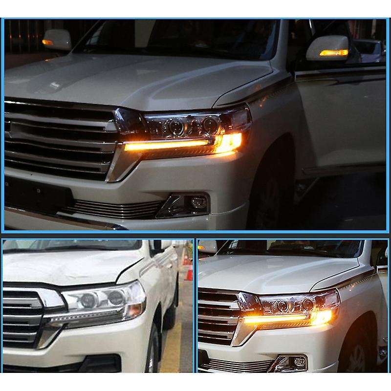 Car Front Grille LED Dynamic Turn Signal Light Daytime Running Lights for Land Cruiser 200 FJ200 LC2