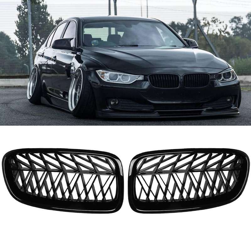Car Front Grille Kidney Grill Slat for 3 Series F30 328I 335I 2012-2018 Black